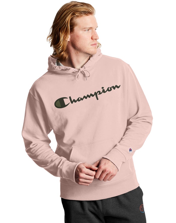 Champion Powerblend Fleece Script Logo - Miesten Pinkki Huppari - Suomi 8529367-SL